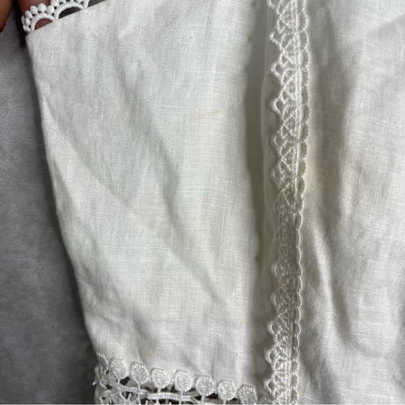Intermix Jane Eyelet Lace Linen Mini Romper In White Women's Size 6 - Picture 7 of 8